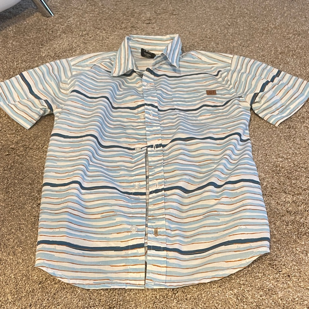 Striped Blue and White Boys Shirt